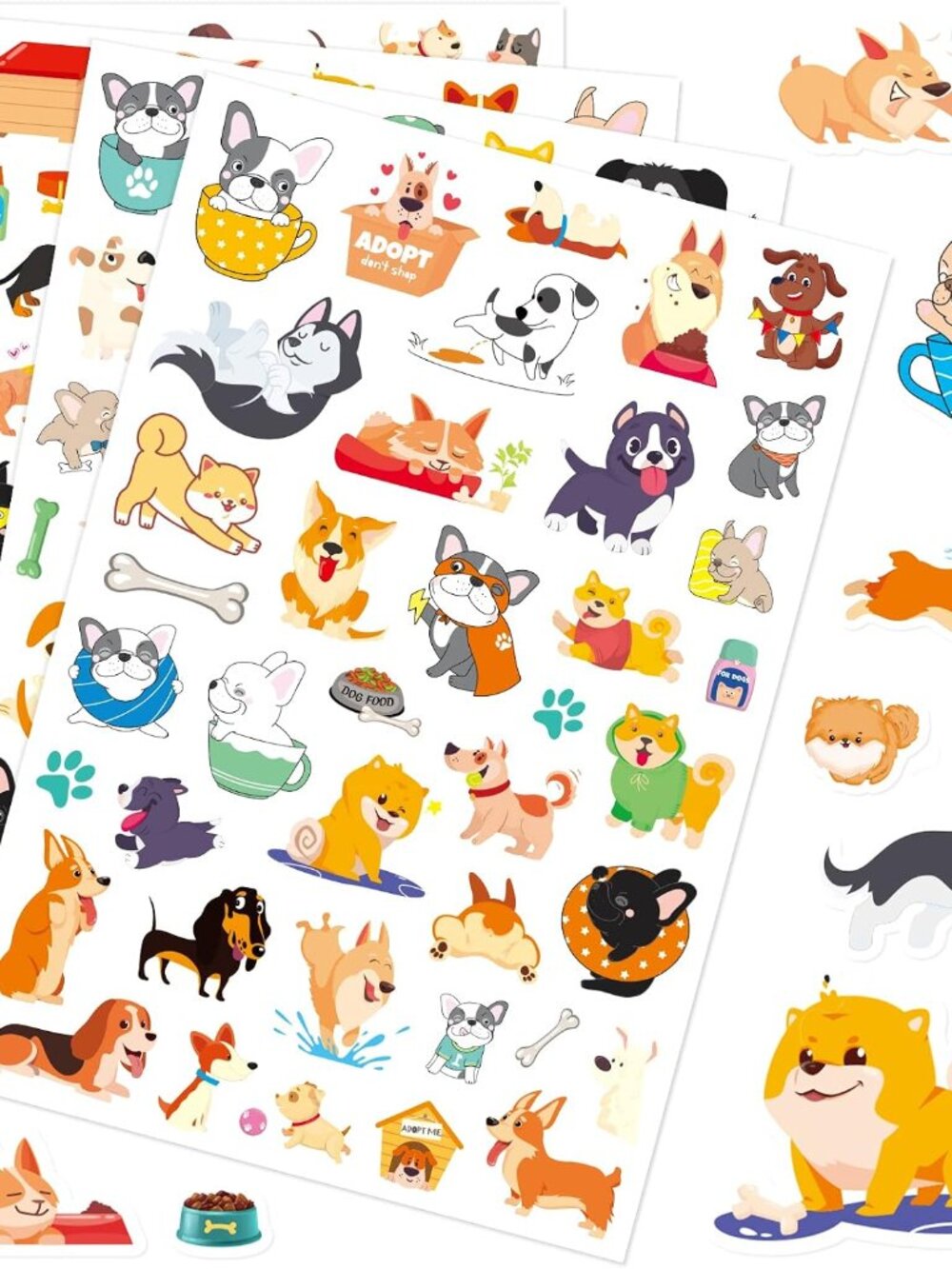 Cute Dog Stickers Puppy Pet Decal Sticker 780 Counts Party Gifts Goodie Bags Dec